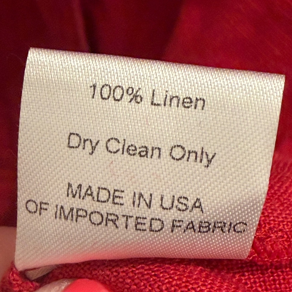 Rivet Utility Dreamer Scarlet Red 100% Linen Short Sleeve Romper Jumpsuit L USA - Picture 7 of 8